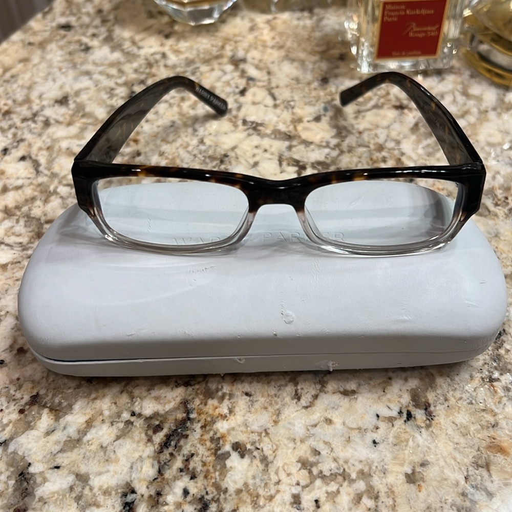 Warby Parker Tortoiseshell to Clear Rectangular Glasses